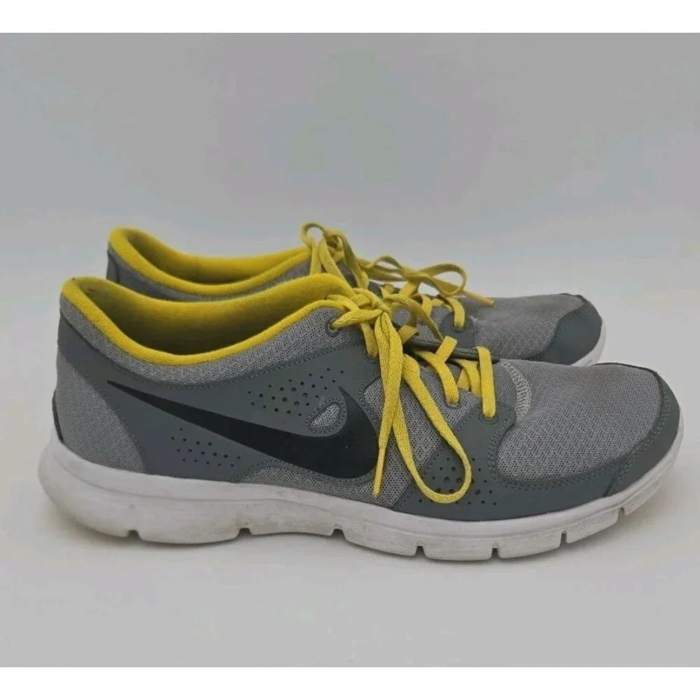 Nike‎ Flex Experience RN Size 10.5 Men's Gray Yellow Running Shoes 525762-005